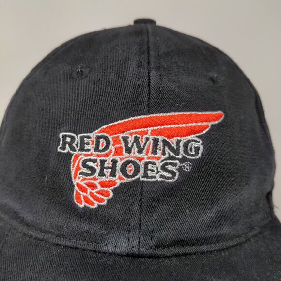 Red Wing Shoes Mens Strapback Hat Black Adjustable Embroidered Logo - Picture 4 of 10
